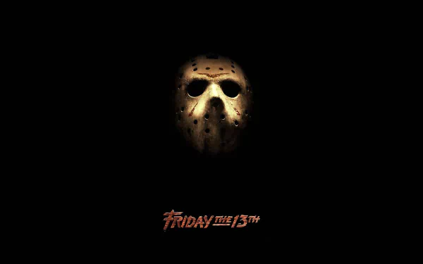 A haunting HD wallpaper featuring the iconic mask from the 2009 movie Friday the 13th, set against a dark background with the film’s title prominently displayed.