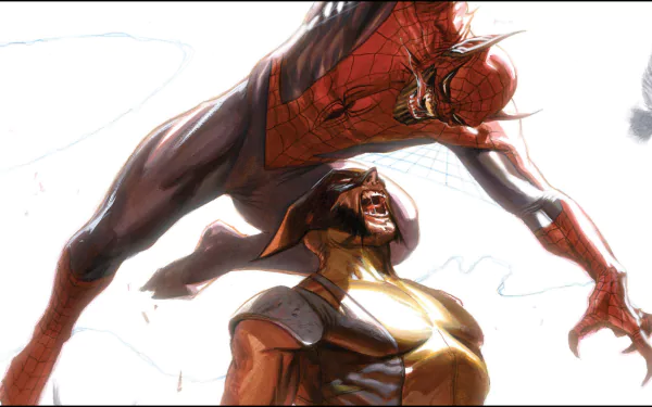 Spiderman vs Wolverine by Gabriele Dell'Otto