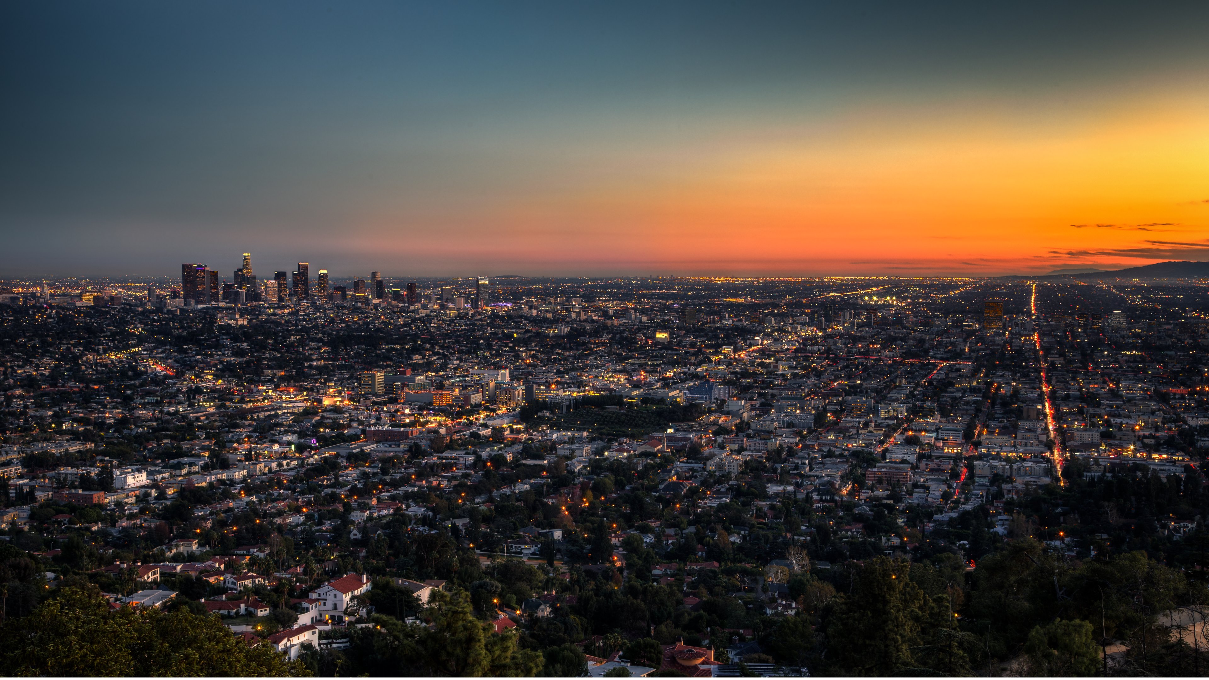 Aerial view of Los Angeles, California 4k Ultra HD Wallpaper