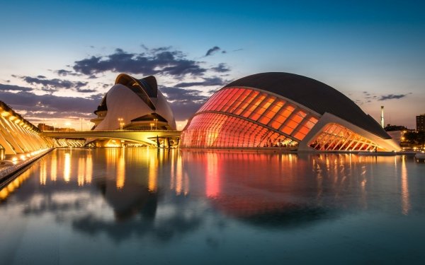 Man Made City Of Arts And Sciences Hemispheric Valencia Spain HD Wallpaper | Background Image