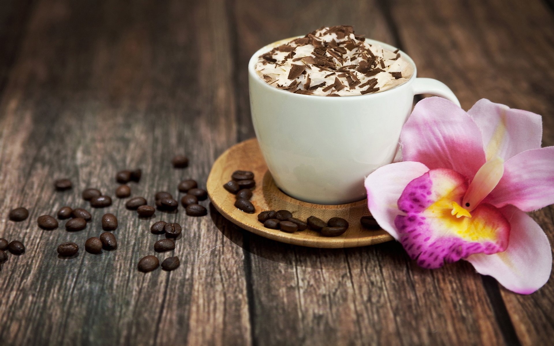 Download Coffee Beans Food Cappuccino HD Wallpaper