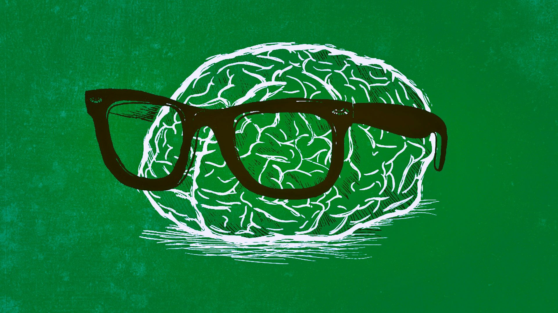 Nerd Brain (Green Color) Full HD Wallpaper and Background Image