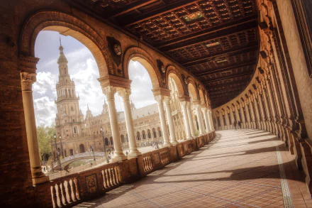 place Spain Seville man made Plaza de España HD Desktop Wallpaper | Background Image