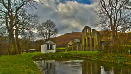 religious Valle Crucis Abbey HD Desktop Wallpaper | Background Image
