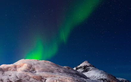 night snow nature aurora borealis night snow HD Desktop Wallpaper | Background Image