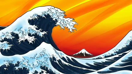 artistic The Great Wave off Kanagawa HD Desktop Wallpaper | Background Image