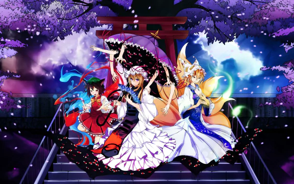 Chen (Touhou) Yukari Yakumo Ran Yakumo saigyou ayakashi Anime Touhou HD Desktop Wallpaper | Background Image