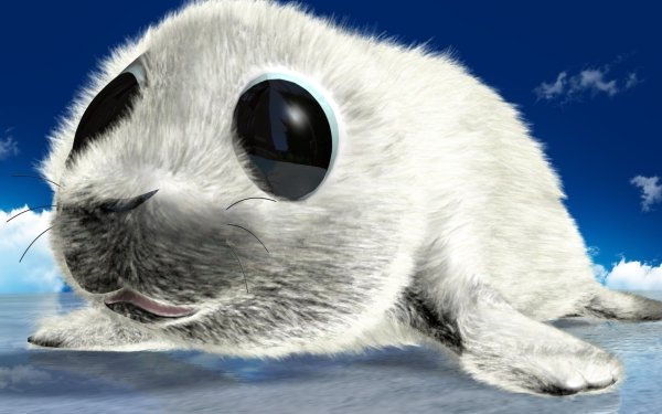 Artistic 3D Art Baby Seal Cartoon 3D HD Wallpaper | Background Image