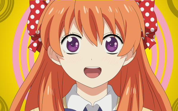 Anime Monthly Girls' Nozaki-kun Chiyo Sakura Purple Eyes Smile Orange Hair HD Wallpaper | Background Image