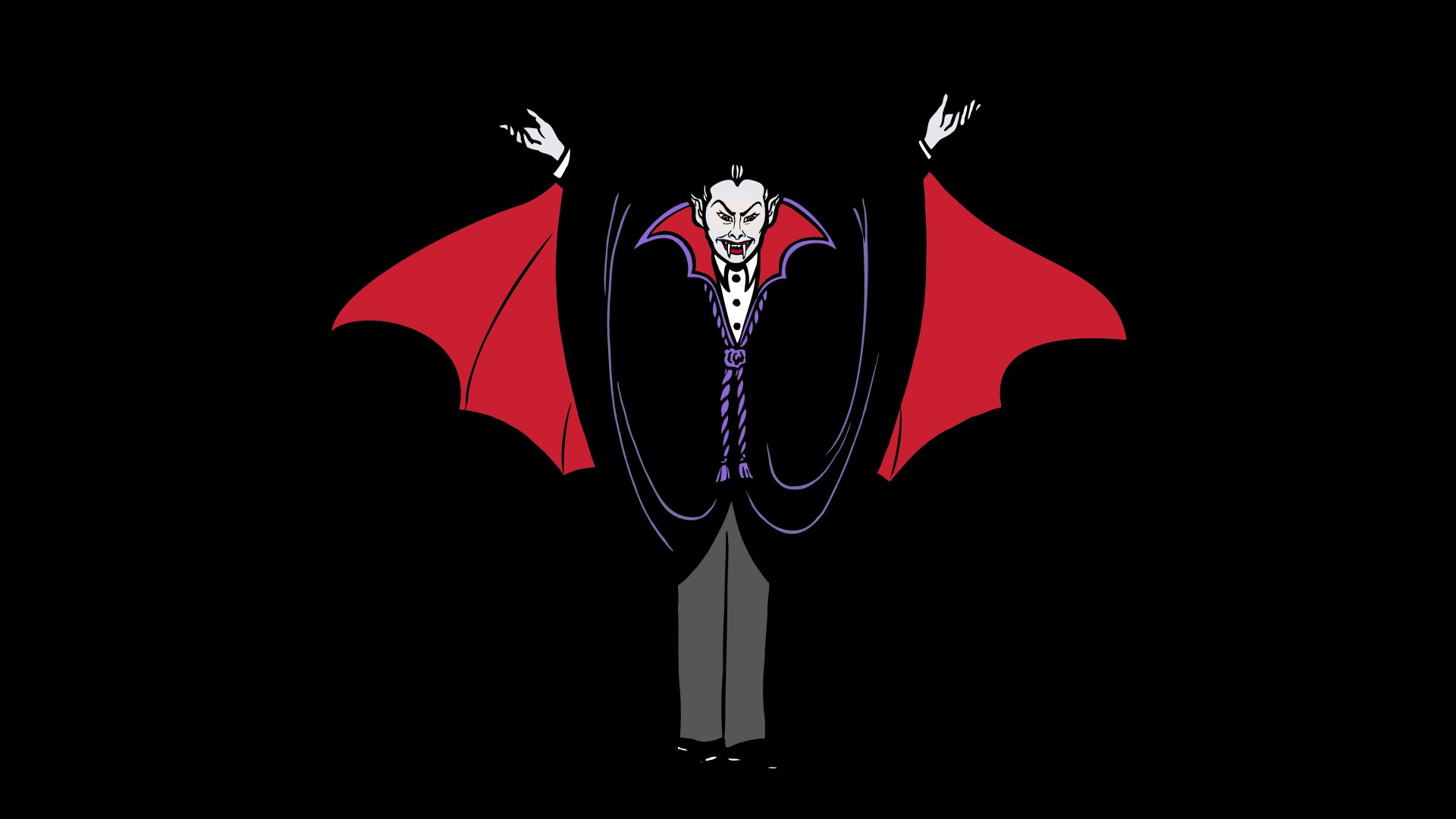 Dark vampire with red wings and a menacing expression, rendered in 8K Ultra HD for a striking PC desktop wallpaper and background.