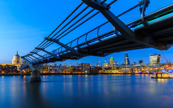 London man made Millennium Bridge HD Desktop Wallpaper | Background Image