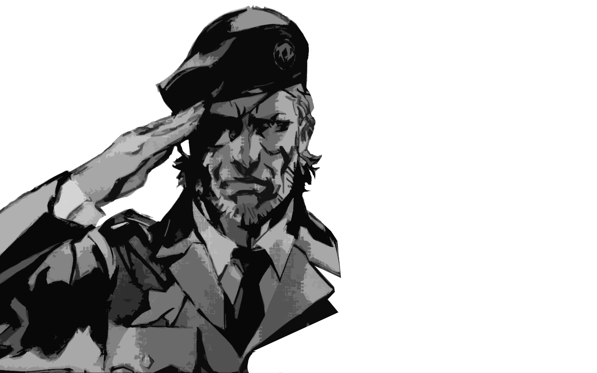 Download Monochrome Soldier Minimalist Video Game Metal Gear HD Wallpaper