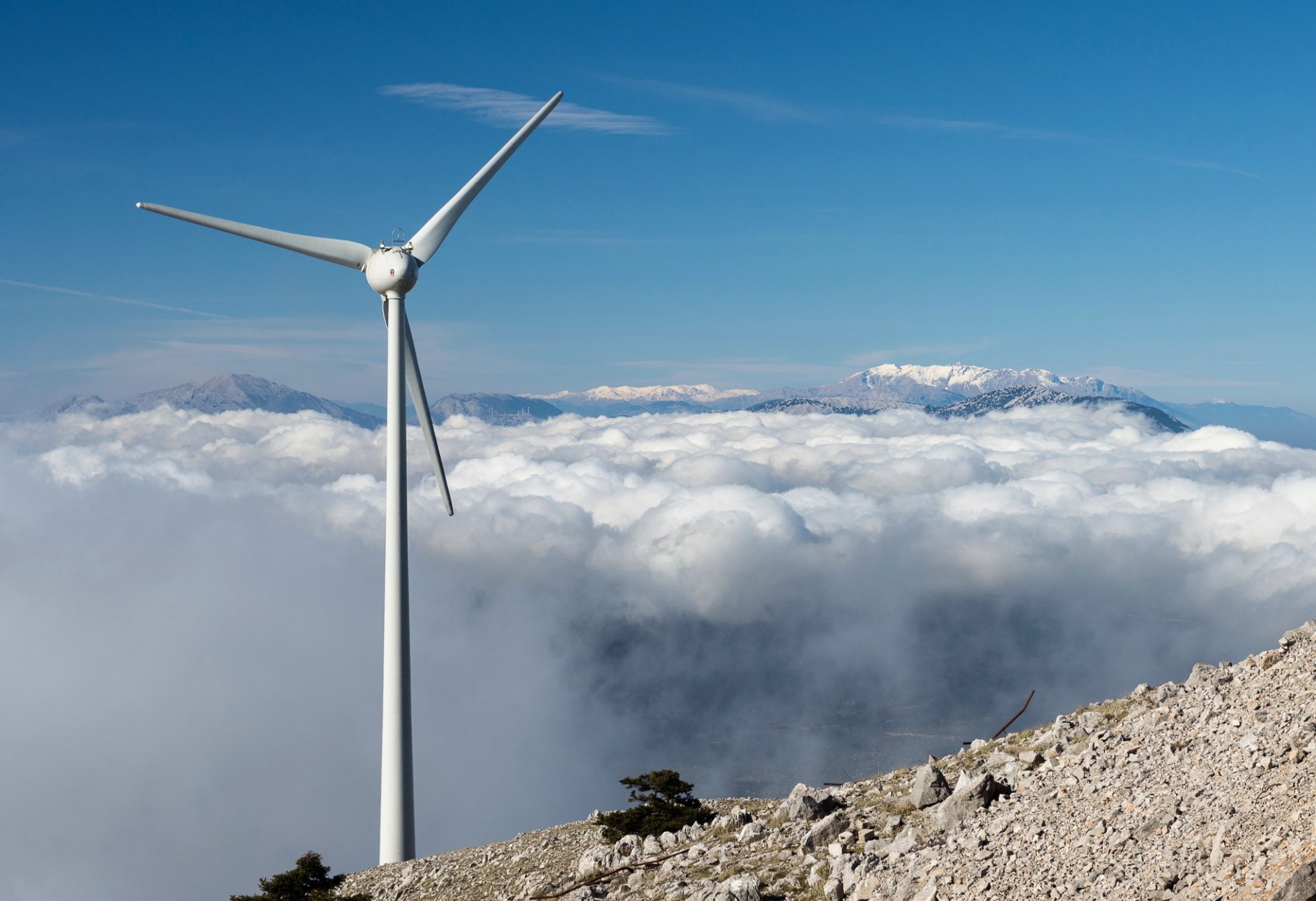 Download Man Made Wind Turbine HD Wallpaper