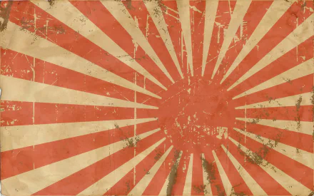 A vintage-inspired depiction of the Japanese flag with a distressed red and white sunburst design, serving as a striking HD PC desktop wallpaper and background.