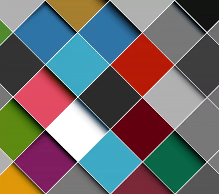 Colorful abstract pattern of overlapping squares in various shades, designed as an HD PC desktop wallpaper and background.