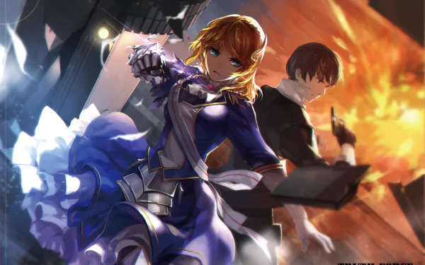 Saber (Fate Series) Kiritsugu Emiya dress gun explosion Anime Fate/Zero HD Desktop Wallpaper | Background Image