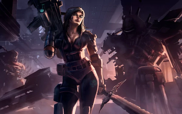 warpaint bodysuit weapon sword Sci Fi woman warrior HD Desktop Wallpaper | Background Image