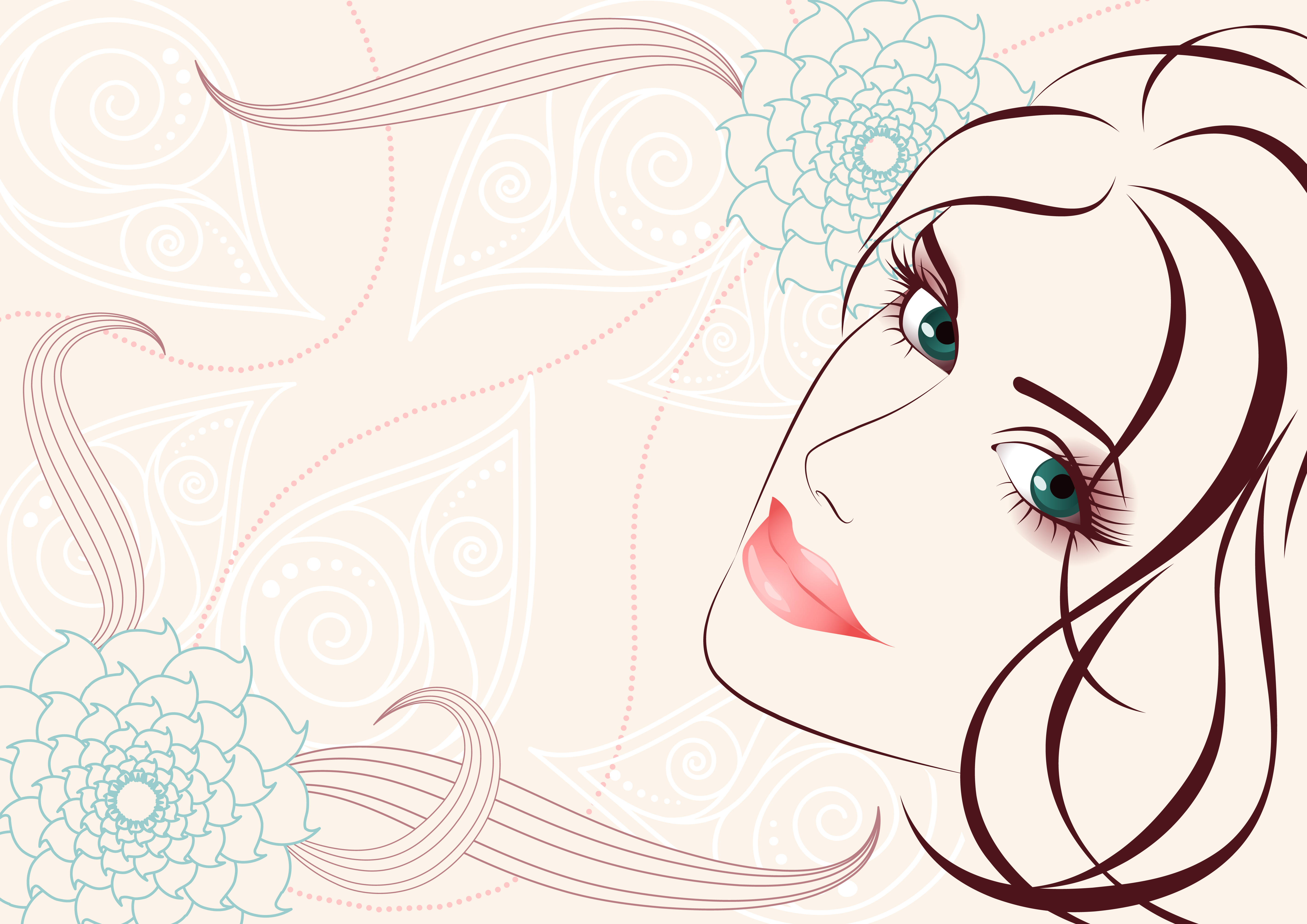 Download Flower Smile Vector Face Woman Artistic 4k Ultra HD Wallpaper