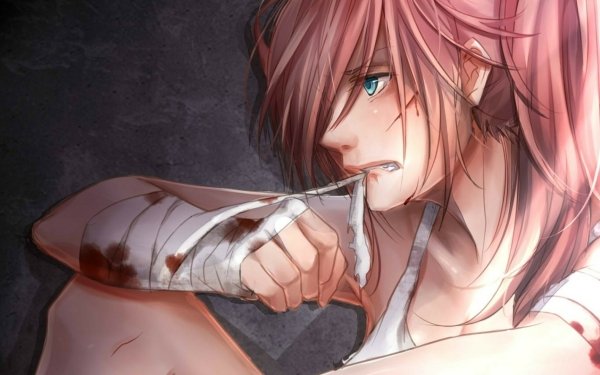Anime Vocaloid Blood Redhead Blue Eyes Luka Megurine Bandage HD Wallpaper | Background Image