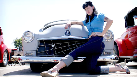 woman Girls & Cars HD Desktop Wallpaper | Background Image