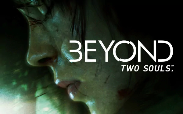 HD PC desktop wallpaper featuring a close-up of a character's face from the video game Beyond: Two Souls with the game title prominently displayed.