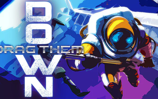 HD PC desktop wallpaper featuring Nautilus from League of Legends, showcasing the character in a deep-sea diving suit with bold Do Drag Them Down text.