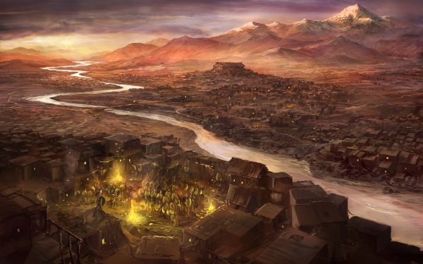 Fantasy City Sparta Greece Painting History Warrior HD Wallpaper | Background Image