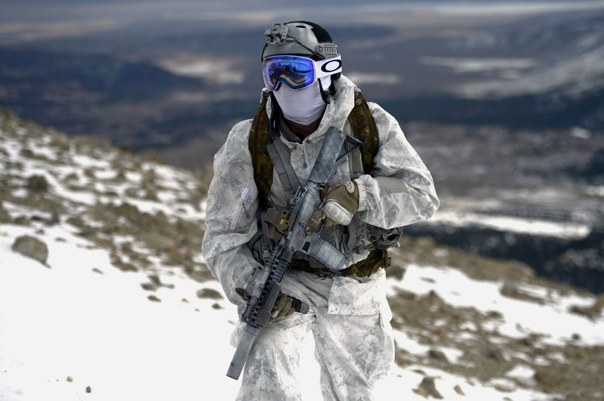 Stealth Soldier: HD Wallpaper of a Winter Military Operation