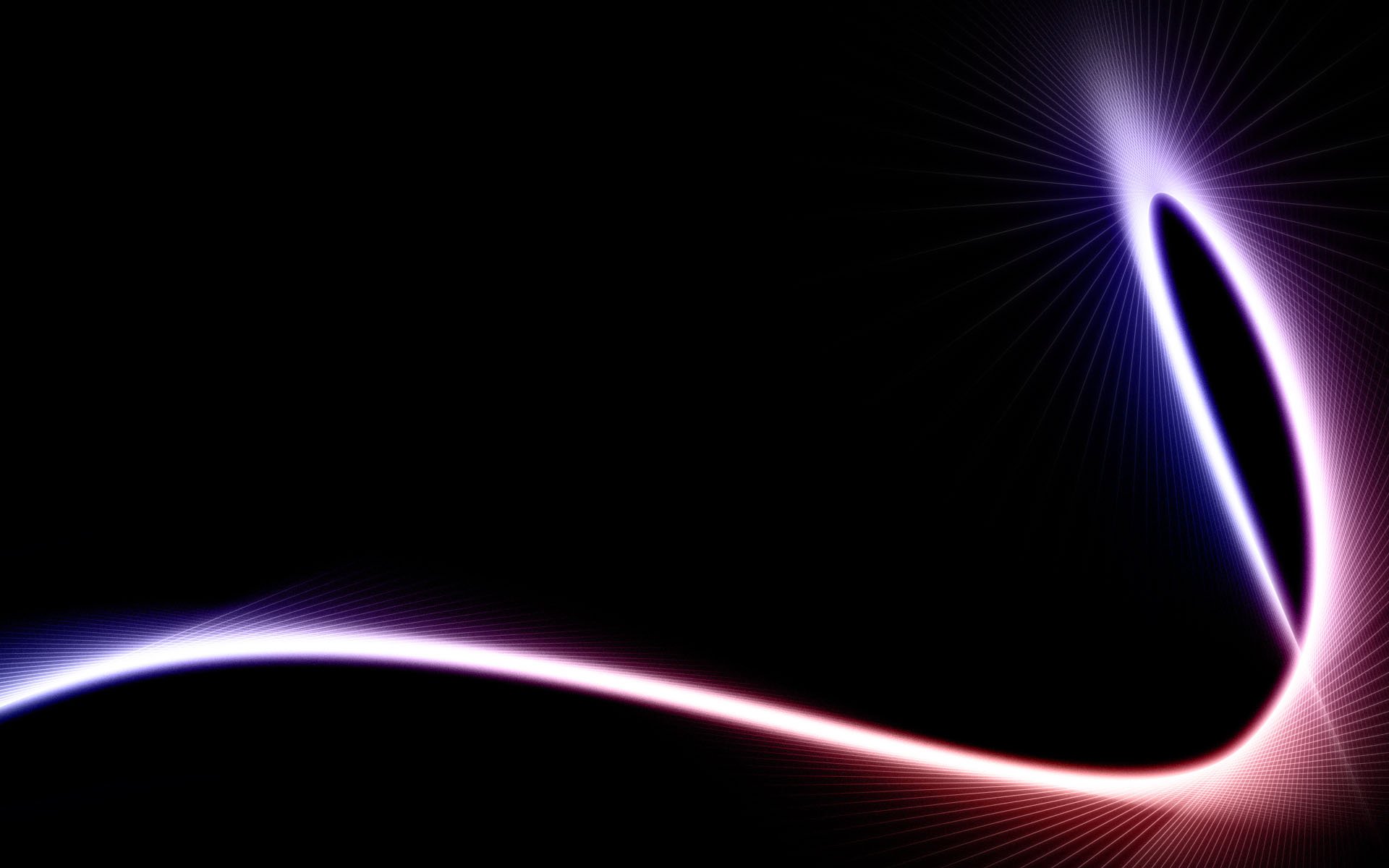 HD desktop wallpaper featuring an abstract, artistic design of glowing, swirling lines in blue and red against a dark background, creating a dynamic pattern of shapes and colors.