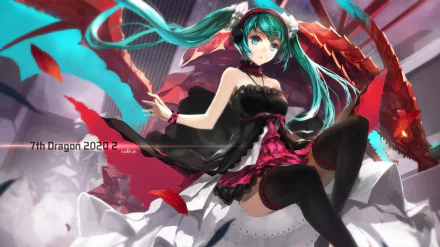headphones dragon Hatsune Miku video game 7th Dragon 2020 HD Desktop Wallpaper | Background Image