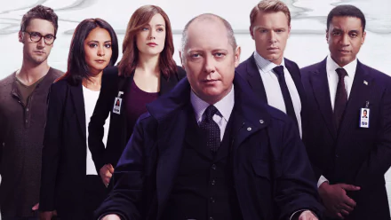 A striking HD wallpaper featuring James Spader and the main cast of The Blacklist, showcasing the intense atmosphere of the acclaimed TV show.