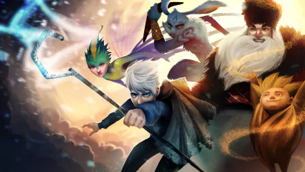 Sandman (Rise of the Guardians) E. Aster Bunnymund North (Rise Of The Guardians) Tooth (Rise Of The Guardians) Jack Frost movie Rise of the Guardians HD Desktop Wallpaper | Background Image