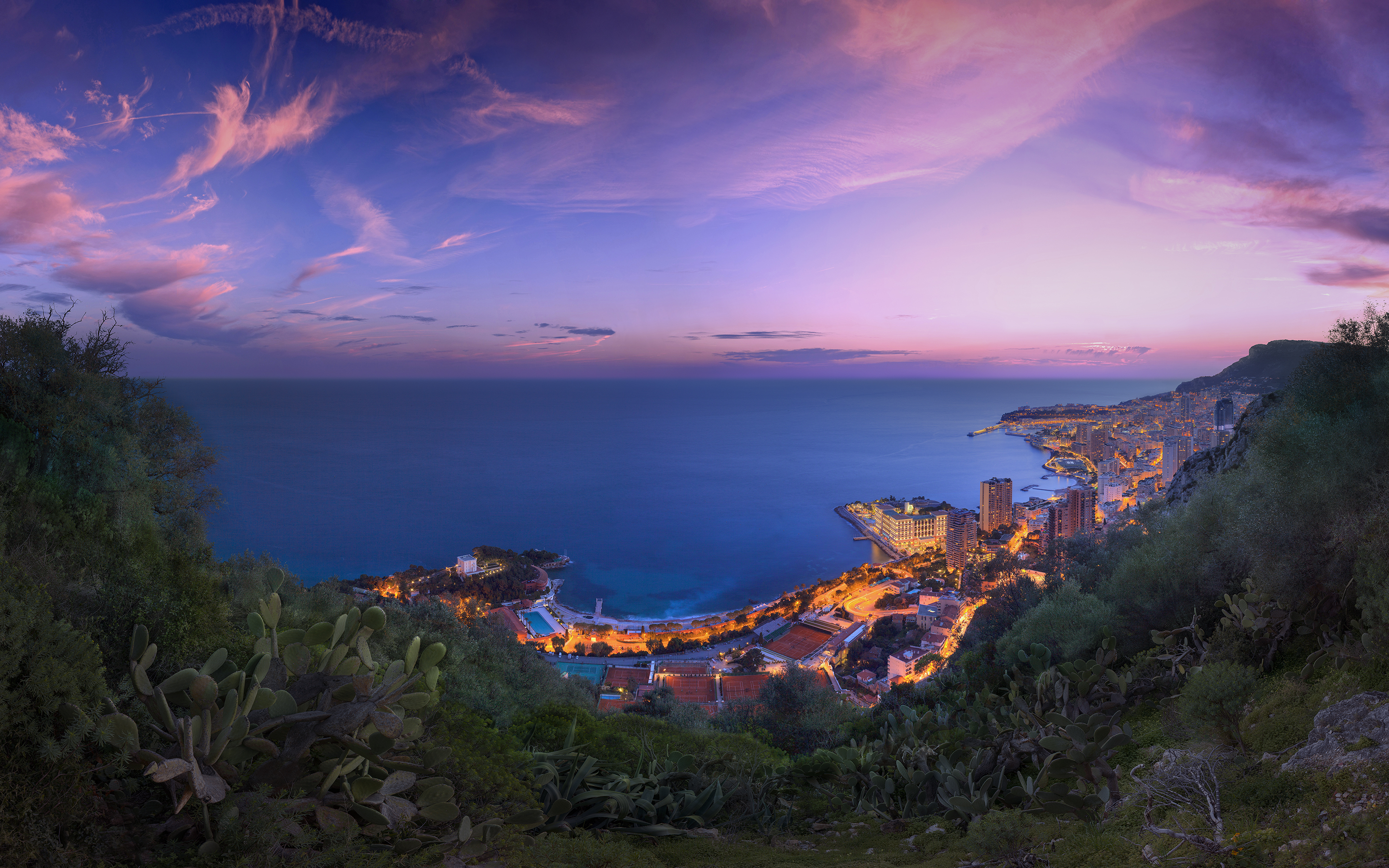 Monaco Winter Sunset Clouds by Crevisio