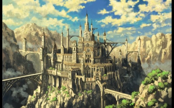 Fantasy Castle Castles Cloud Landscape Mountain HD Wallpaper | Background Image