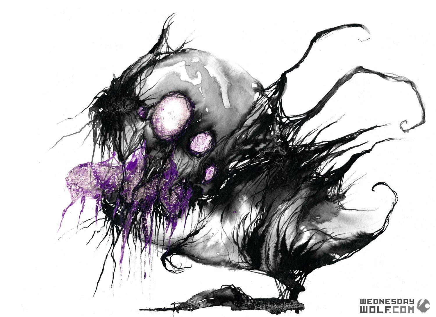 HD desktop wallpaper featuring Kog'Maw from League of Legends in a dark, abstract, and eerie artistic style for video game fans.