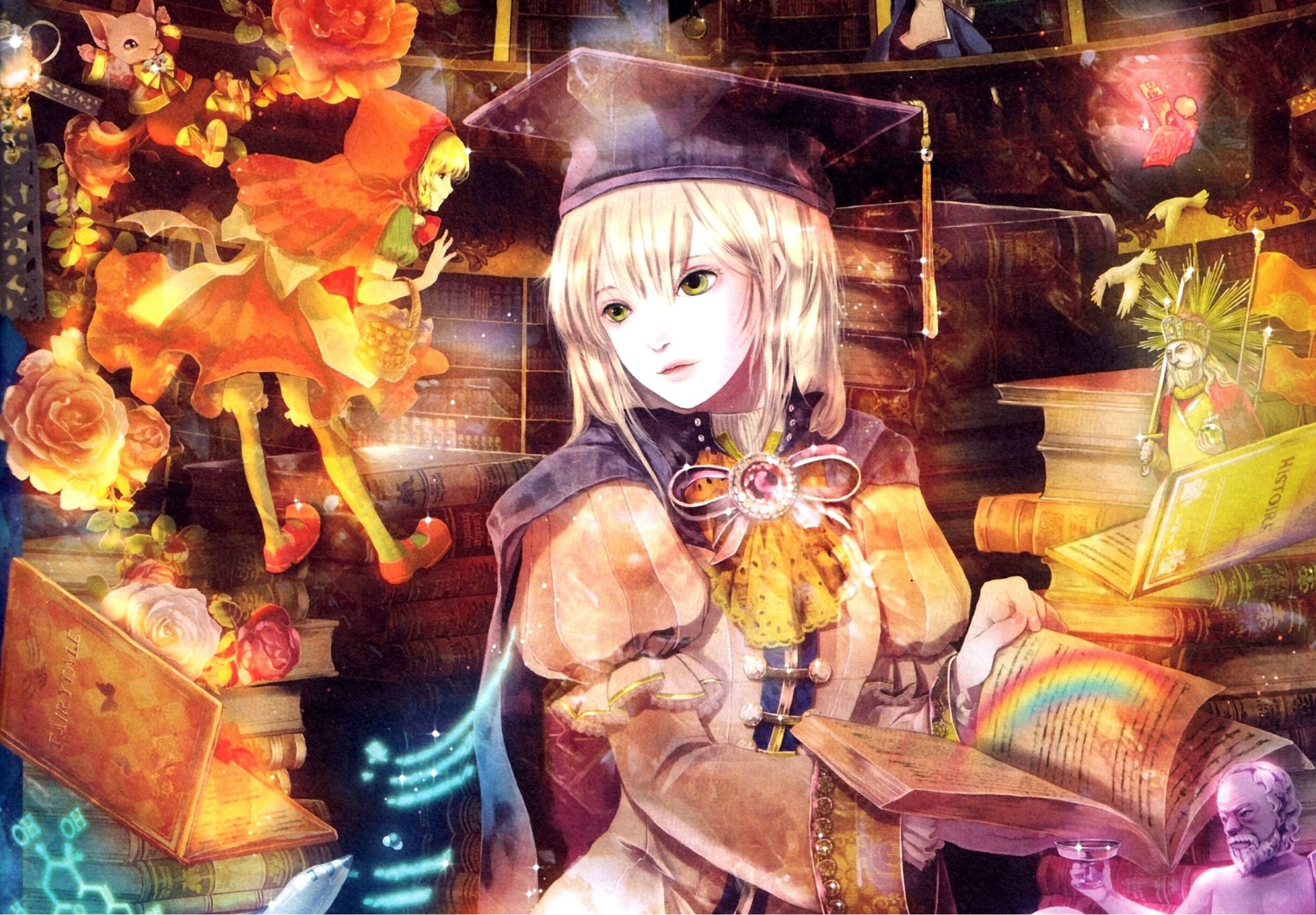 Download Book Artistic Fairy Tale HD Wallpaper