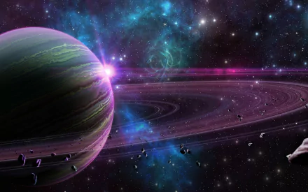 Sci Fi planetary ring HD Desktop Wallpaper | Background Image