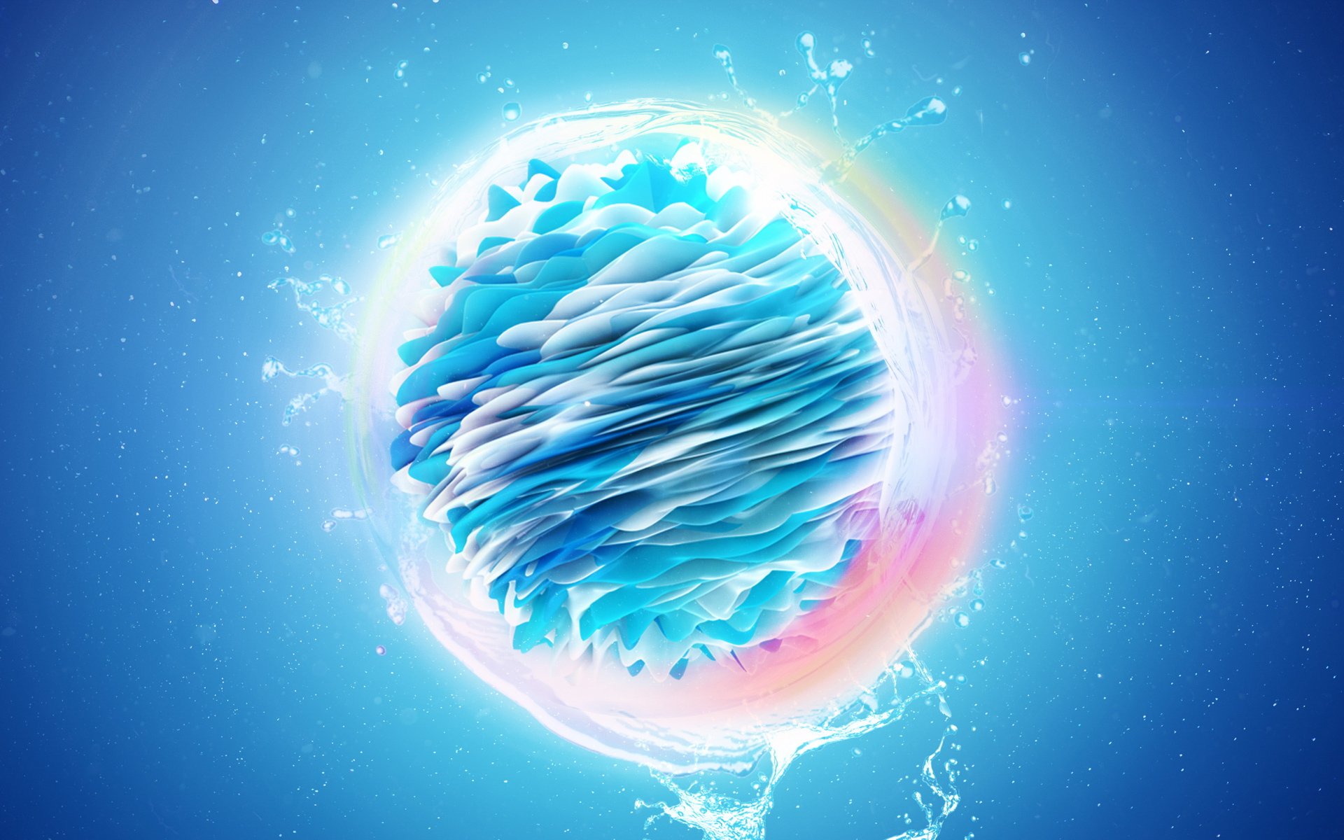 Blue Fractal Ball Wallpaper Blue Ball With Hexagonal Lines