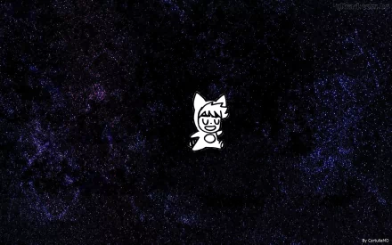 HD PC desktop wallpaper featuring a minimalist Scott Pilgrim comic character set against a deep, starry space background.