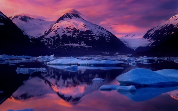 Earth Mountain Mountains Alaska Iceberg Water Snow Reflection HD Wallpaper | Background Image