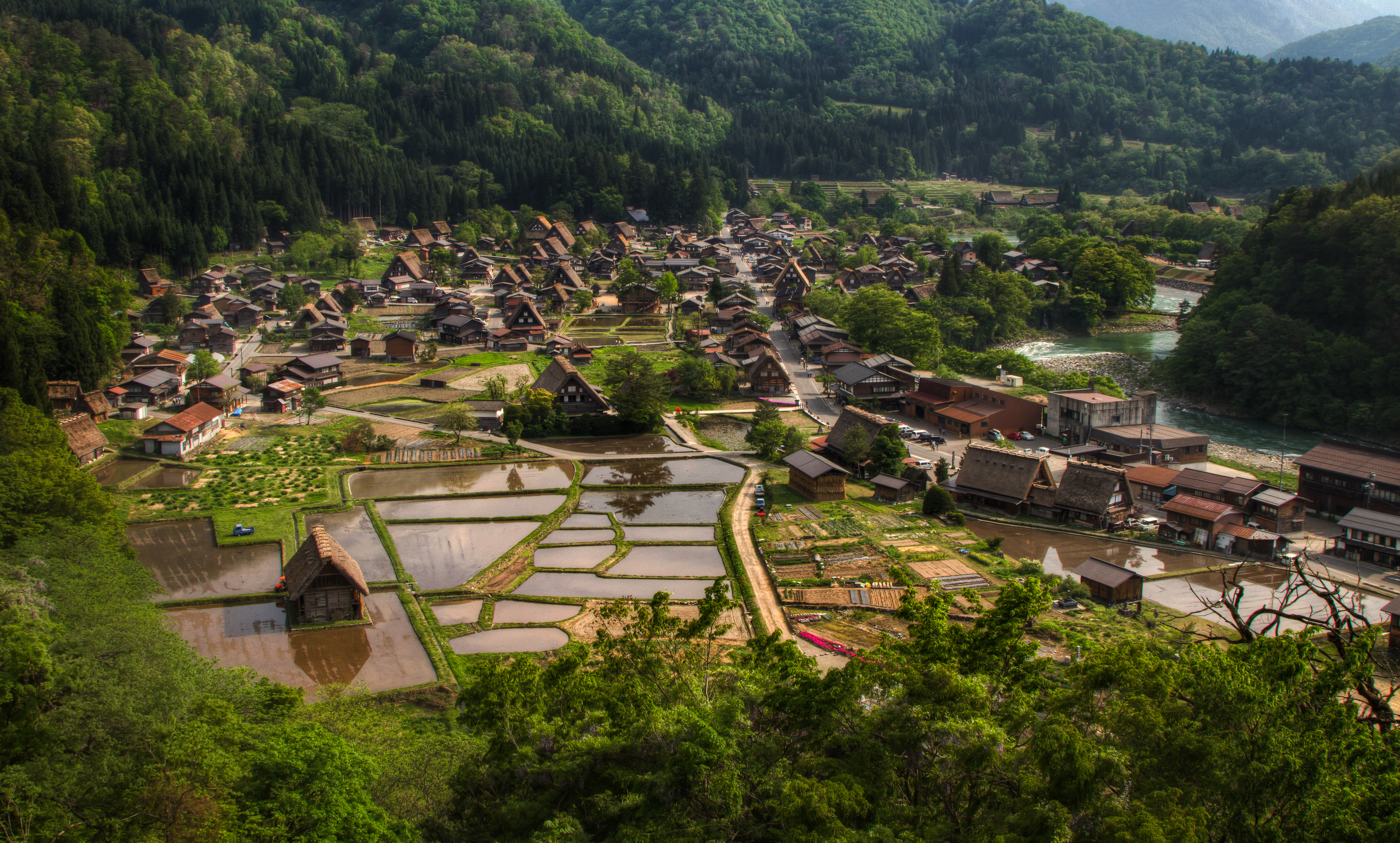 Man Made Ogimachi Village HD Wallpaper | Background Image