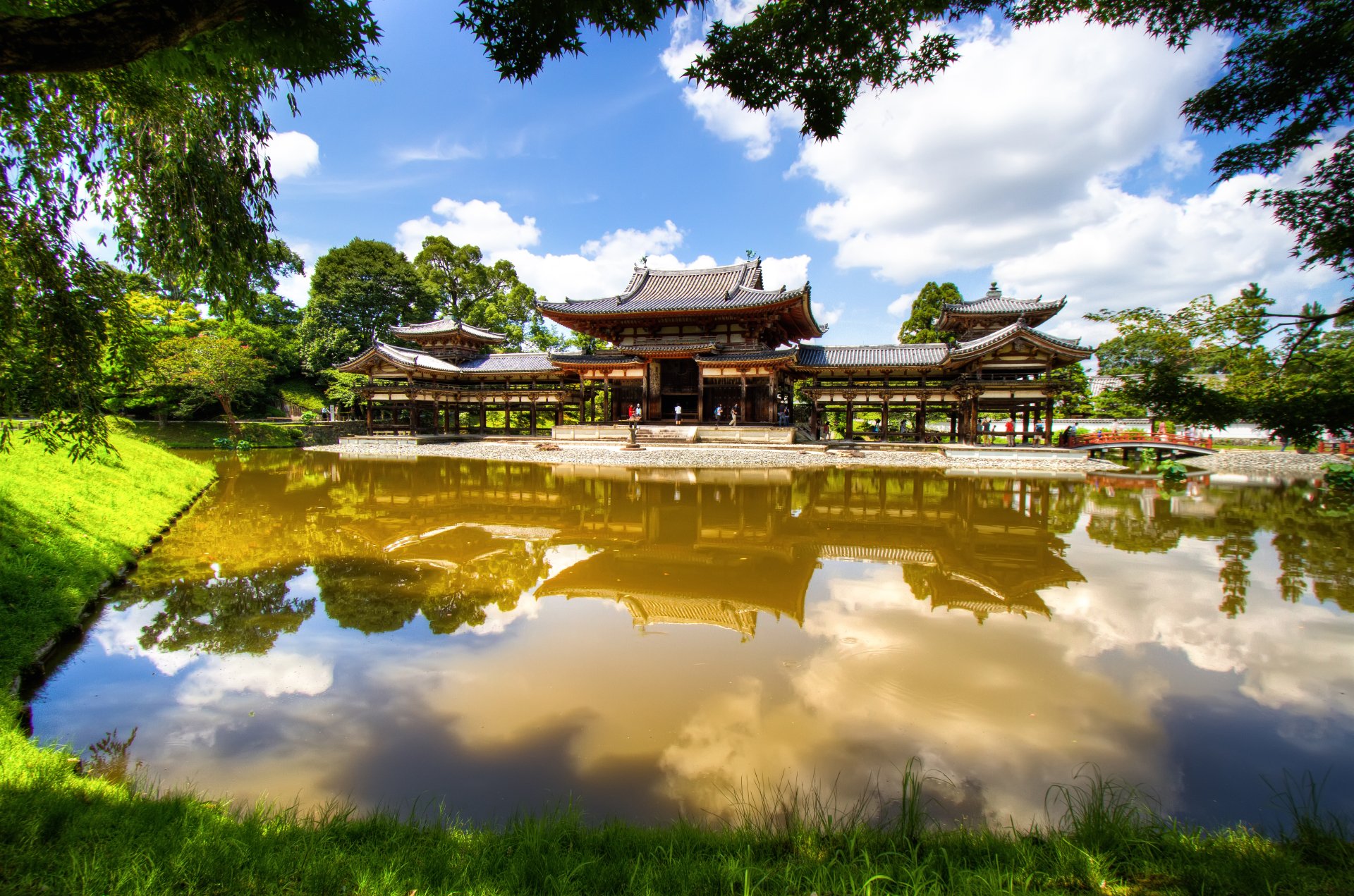 Download Park Temple Reflection Uji Religious Byōdō-in 4k Ultra HD Wallpaper