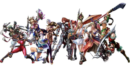 Seong Mi-Na Amy Sorel Setsuka (SoulCalibur) Tira (SoulCalibur) Isabella Valentine Hildegard von Krone Chai Xianghua Cassandra Alexandra Sophitia Alexandra Talim (Soulcalibur) video game SoulCalibur IV HD Desktop Wallpaper | Background Image
