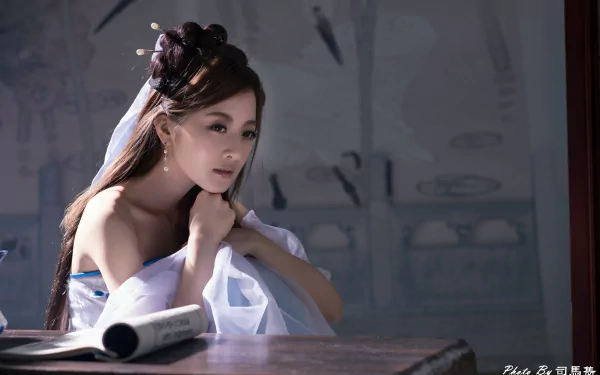 earrings hairpin hair-dress Chinese Taiwanese asian woman Mikako Zhang Kaijie HD Desktop Wallpaper | Background Image