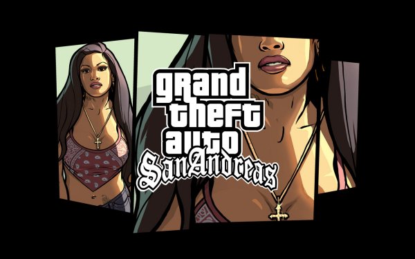 Videojuego Grand Theft Auto: San Andreas Grand Theft Auto Brown Hair Necklace Cruz Long Hair Close-Up Fondo de pantalla HD | Fondo de Escritorio