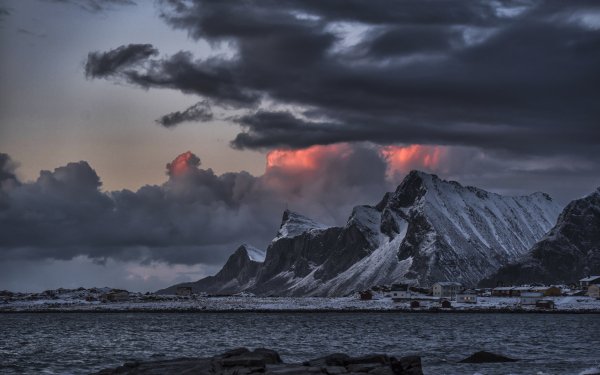 Photography Lofoten Lofoten Islands Norway Scandinavia Arctic Sea Seashore Village Mountain Cloud HD Wallpaper | Background Image