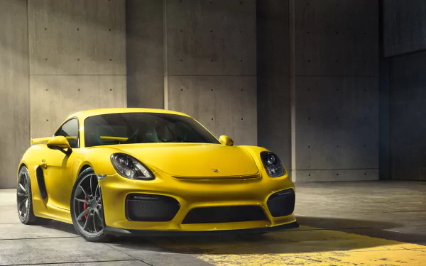yellow car car Porsche Porsche Cayman vehicle Porsche Cayman GT4 HD Desktop Wallpaper | Background Image