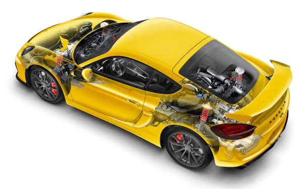 yellow car car Porsche Porsche Cayman vehicle Porsche Cayman GT4 HD Desktop Wallpaper | Background Image