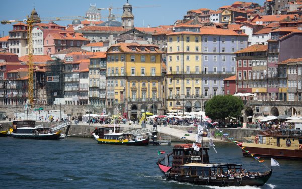 Man Made Porto Cities Portugal River Quay House Crane HD Wallpaper | Background Image