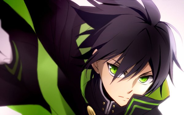 Anime Seraph of the End Yūichirō Hyakuya Green Eyes Black Hair Uniform HD Wallpaper | Background Image